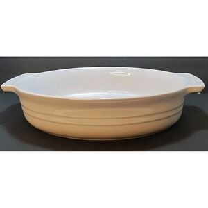 LE CREUSET 12 ½" Oval Baking Dish Casserole Stoneware Oven White 19 21